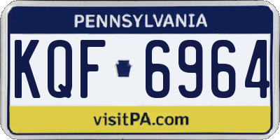 PA license plate KQF6964