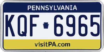 PA license plate KQF6965