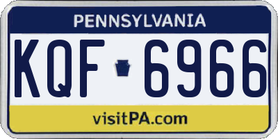 PA license plate KQF6966