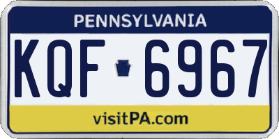 PA license plate KQF6967