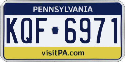 PA license plate KQF6971