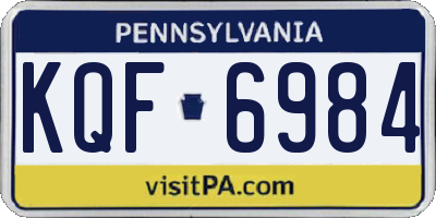 PA license plate KQF6984