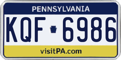 PA license plate KQF6986