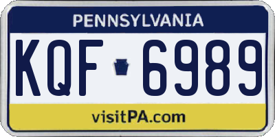 PA license plate KQF6989