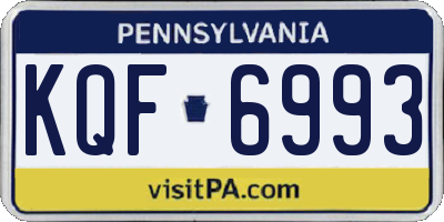 PA license plate KQF6993