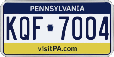 PA license plate KQF7004