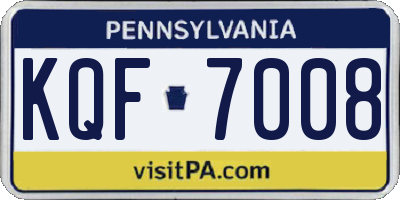 PA license plate KQF7008