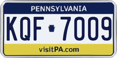 PA license plate KQF7009