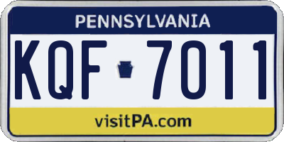 PA license plate KQF7011