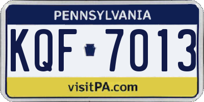 PA license plate KQF7013