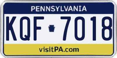 PA license plate KQF7018