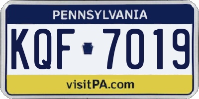 PA license plate KQF7019