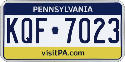 PA license plate KQF7023