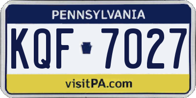 PA license plate KQF7027
