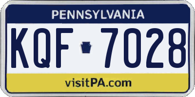 PA license plate KQF7028