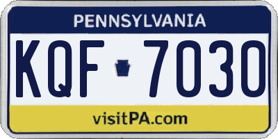 PA license plate KQF7030