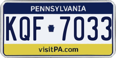 PA license plate KQF7033