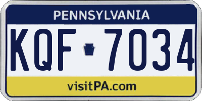 PA license plate KQF7034
