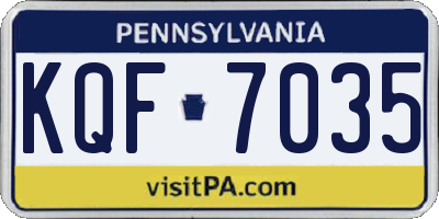 PA license plate KQF7035