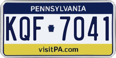 PA license plate KQF7041