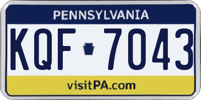 PA license plate KQF7043