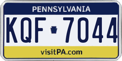 PA license plate KQF7044