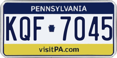 PA license plate KQF7045
