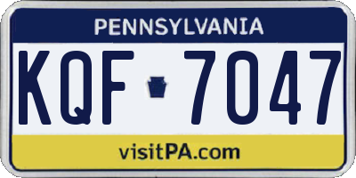 PA license plate KQF7047