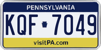 PA license plate KQF7049