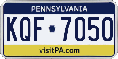 PA license plate KQF7050