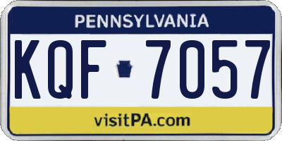 PA license plate KQF7057