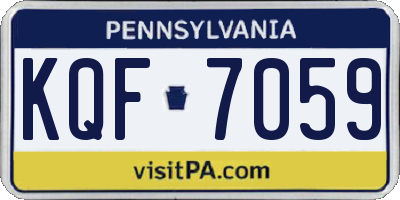 PA license plate KQF7059