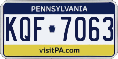 PA license plate KQF7063
