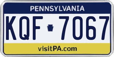 PA license plate KQF7067