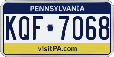 PA license plate KQF7068
