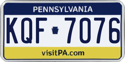 PA license plate KQF7076