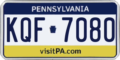 PA license plate KQF7080