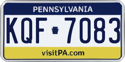 PA license plate KQF7083