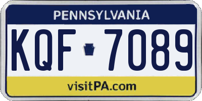 PA license plate KQF7089