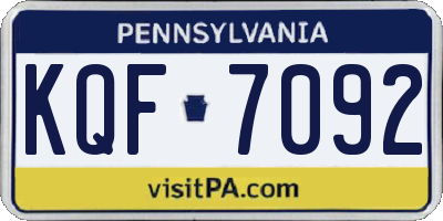 PA license plate KQF7092