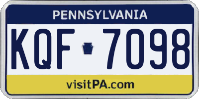 PA license plate KQF7098