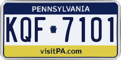 PA license plate KQF7101
