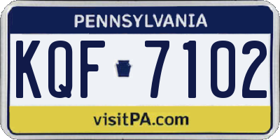 PA license plate KQF7102
