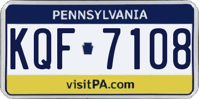 PA license plate KQF7108