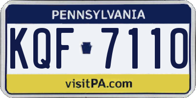 PA license plate KQF7110