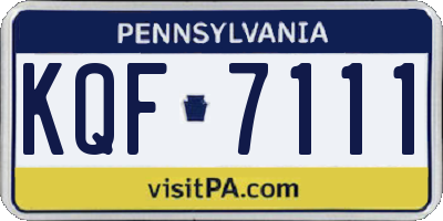 PA license plate KQF7111