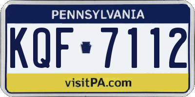 PA license plate KQF7112