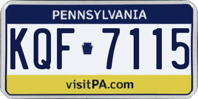 PA license plate KQF7115