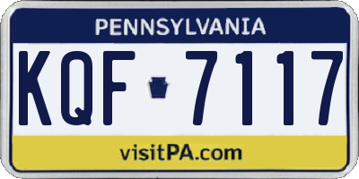 PA license plate KQF7117