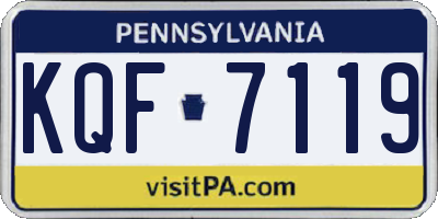 PA license plate KQF7119
